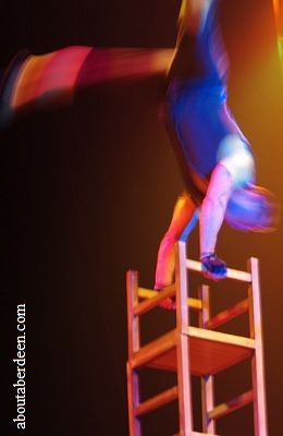 Circus Performer Balancing On Chair