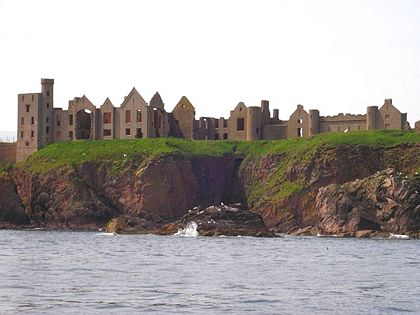 view slains castle cruden bay from sea