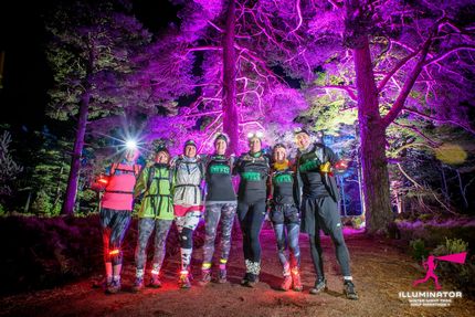 night time runners forest head torches